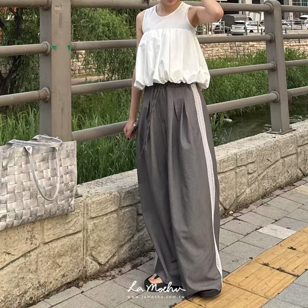 棉質拼襯衫背心式上衣